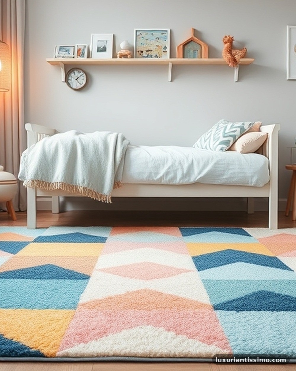7. Geometric Pastel Area Rug
